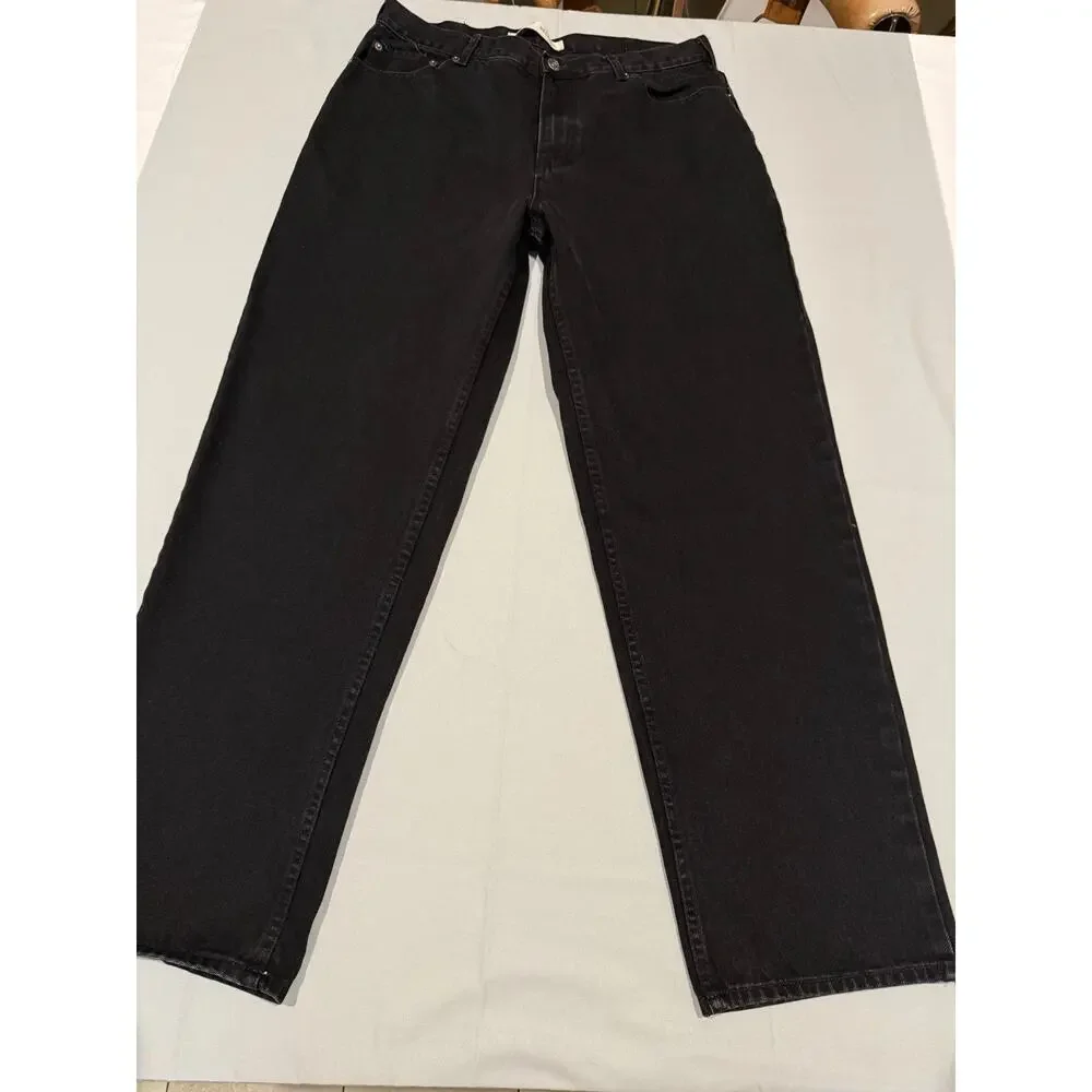 Route 66 Men's Jeans 36x32 Relaxed Fit Black 100% Cotton Y2K Straight Leg
